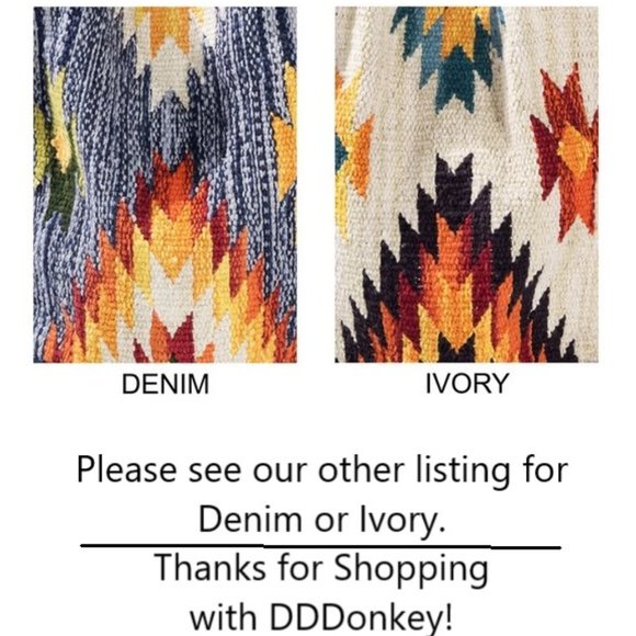 Bucket Shoulder Bag - Boho Ethnic Inspired Navajo Pattern - Handwoven Cotton - Picture 9 of 9